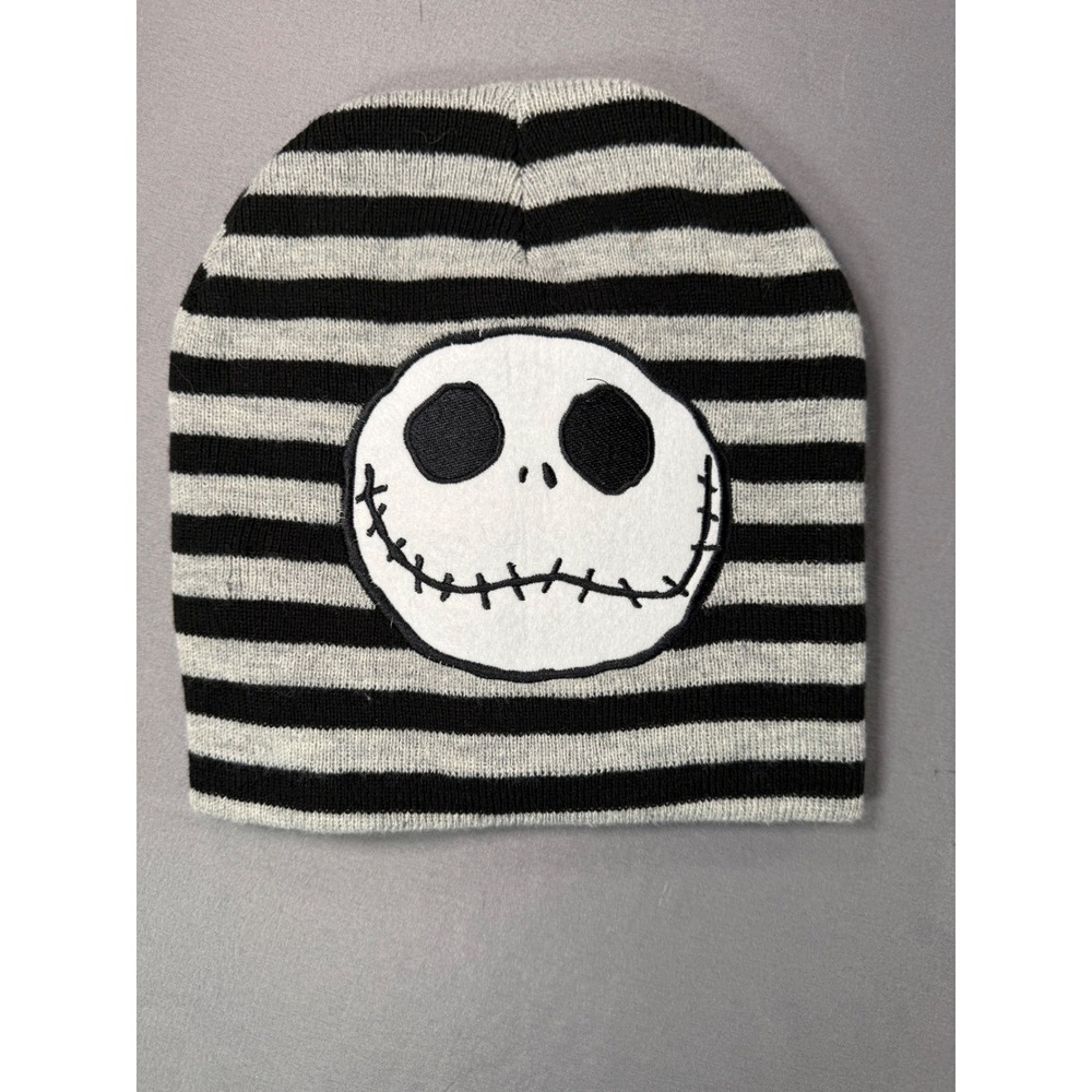 Disney Nightmare Before Christmas Jack Skellington Striped Beanie Hat AB62055NY